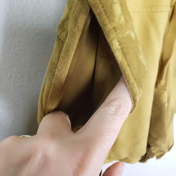 Women's Joy Lab Yellow Mustard Tie Dye Super Soft Drawstring Shorts Size Medium - Picture 6 of 9